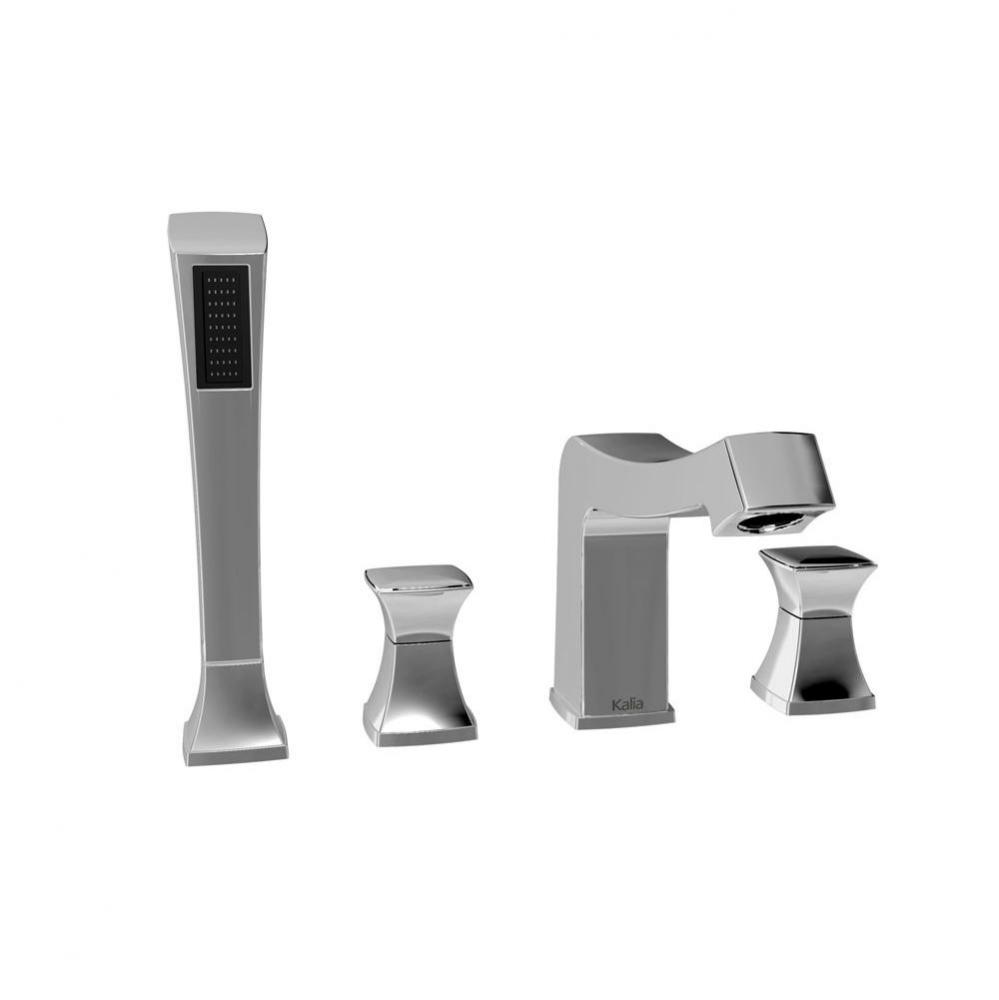 UMANI? 4-Piece Deckmount Tub Filler with Handshower and SQUARE? Handles