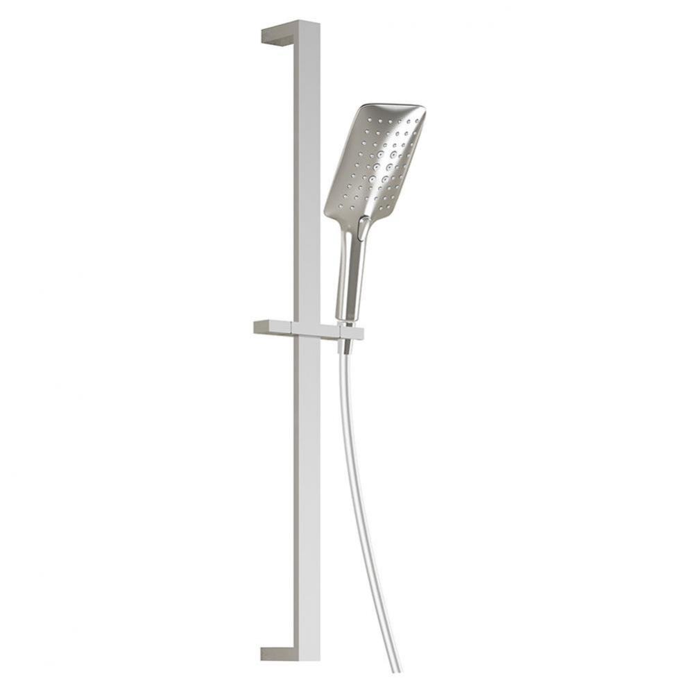 GRAFIK™ PREMIA 2-Jet Rectangular Handshower, Wallbar and 60'' Flexible and Soft PVC Ho