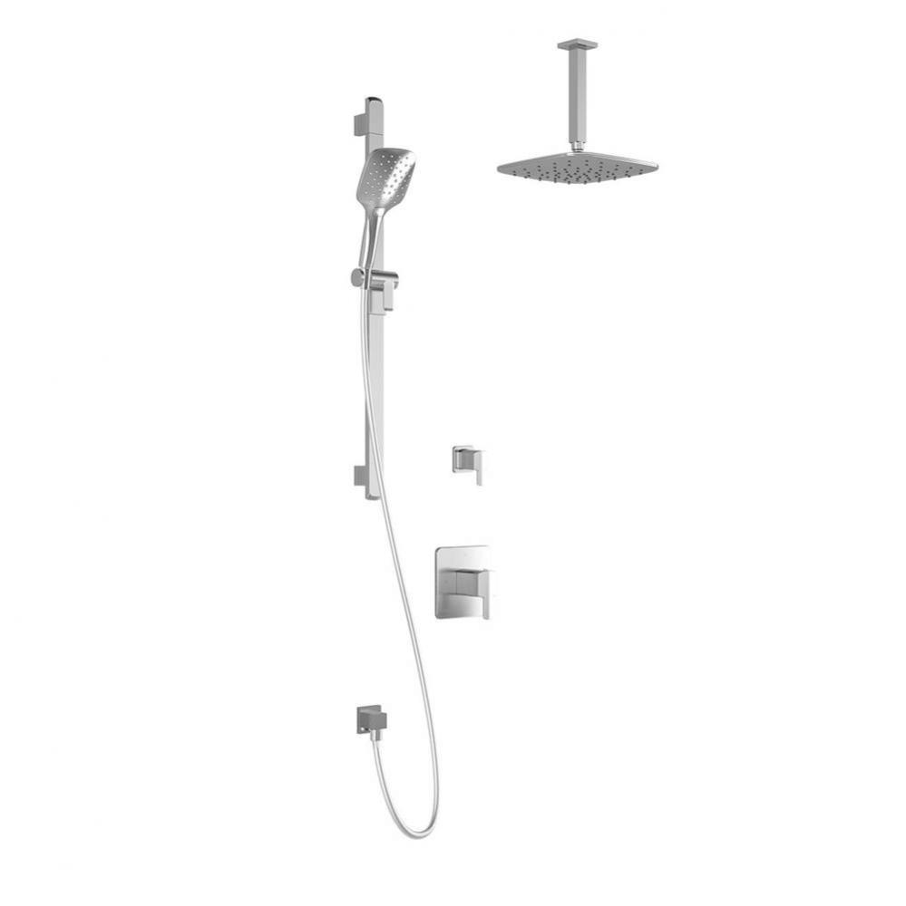 GRAFIK™ TD2 PLUS (Valves Not Included) : Thermostatic Shower System Vertical Ceiling Arm Chrome