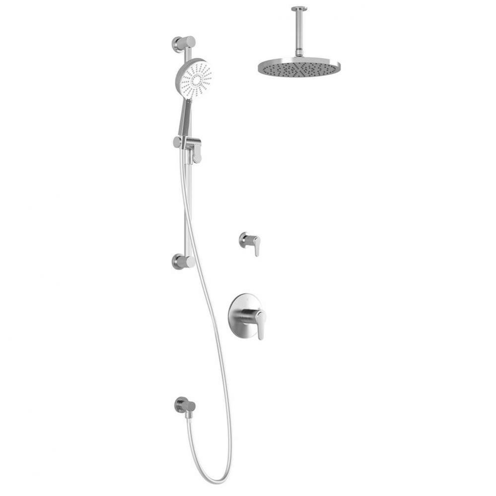 KONTOUR™ TD2 PLUS : Thermostatic Shower System with Vertical Ceiling Arm Chrome