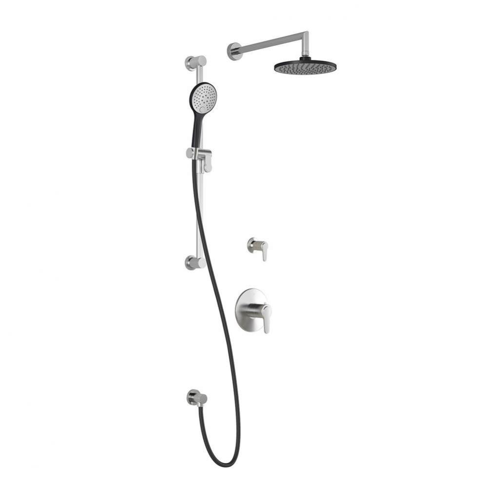 KONTOUR™ TG2 (Valves Not Included) : Water Efficient Thermostatic Shower System with Wallarm Bla