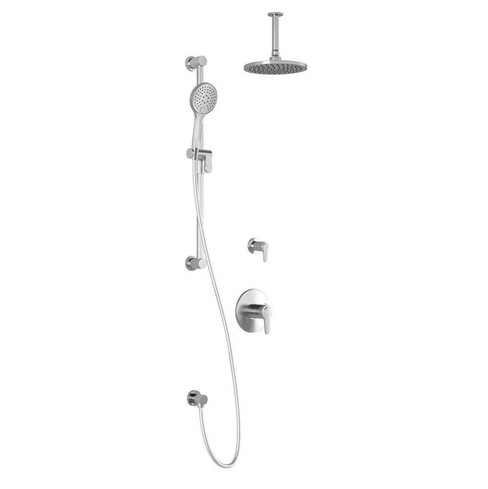 KONTOUR™ TG2 : Water Efficient Thermostatic Shower System with Vertical Ceiling Arm Chrome