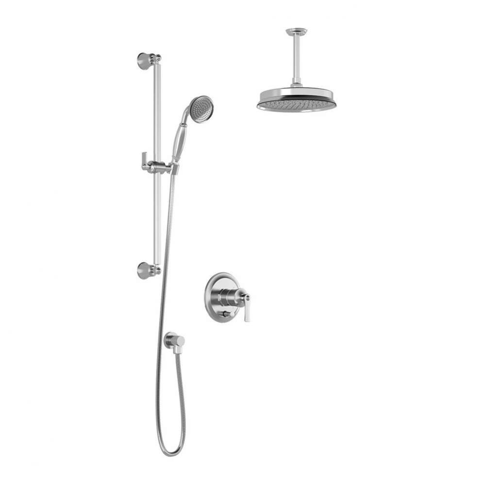 RUSTIK™ PB4 Pressure Balance Shower System Vertical Ceiling Arm Chrome