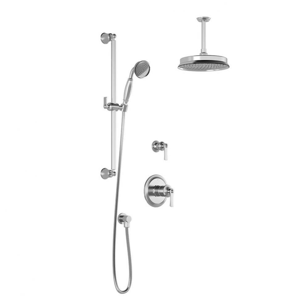 RUSTIK™ TD2 AQUATONIK™ T/P Shower System with Vertical Ceiling Arm Chrome