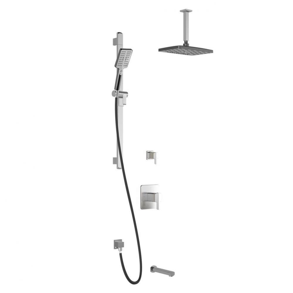 GRAFIK™ TG3 PREMIA : Water Efficient Thermostatic Shower System Vertical Ceiling Arm Chrome/Blac