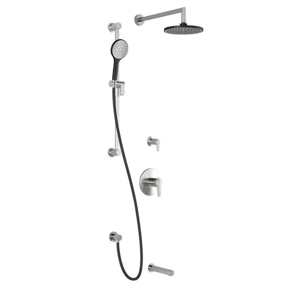 KONTOUR™ TG3 : Water Efficient Thermostatic Shower System with Wallarm Black/Chrome