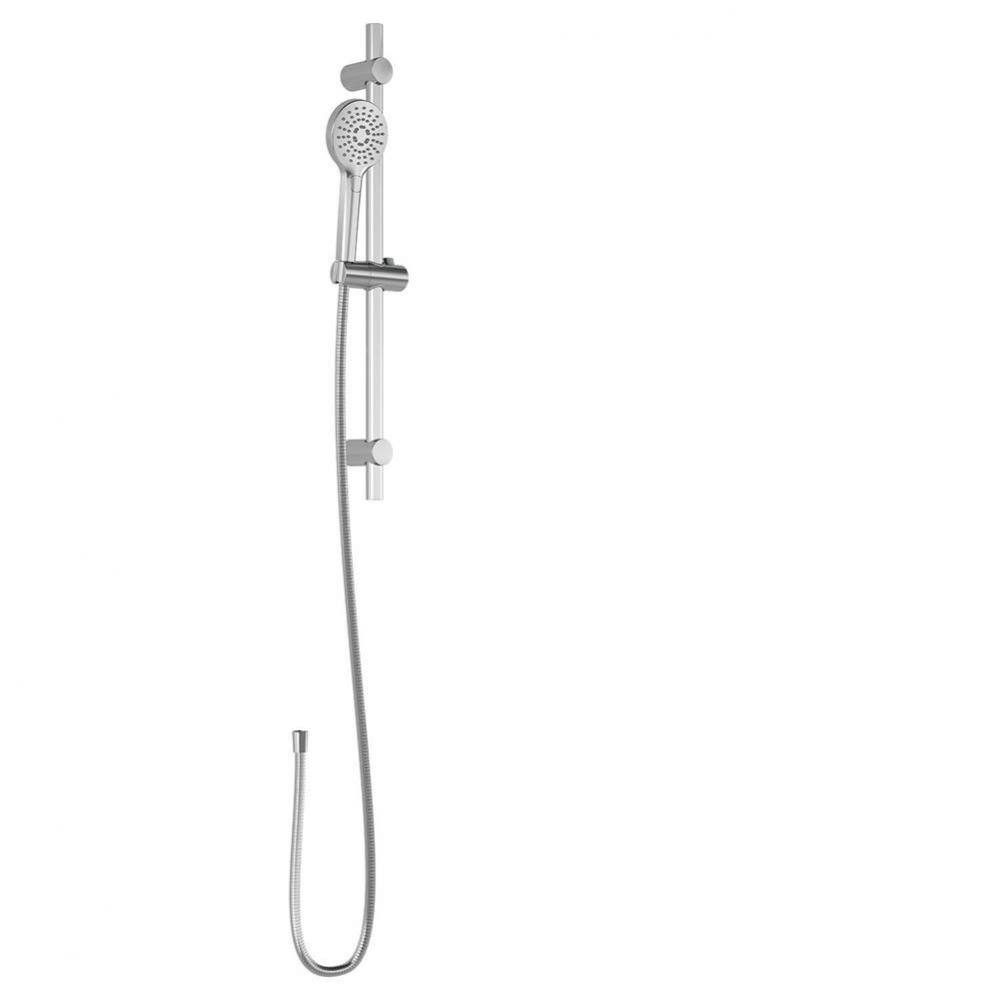 BASICO™ 2-Jet Handshower, Wallbar and 60'' Flexible Metal Hose Assembly Chrome
