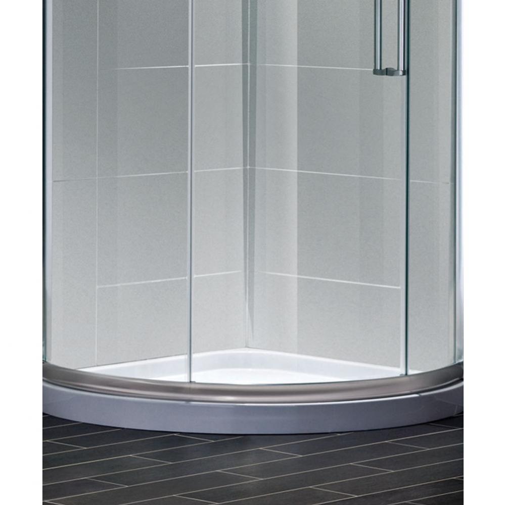 Round Acrylic Shower Base 34x34 with Integrated Tiling
