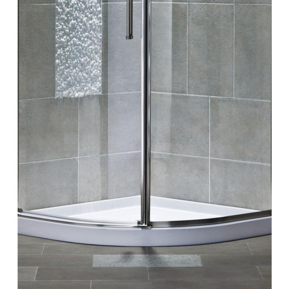 Neo-Round Acrylic Shower Base 38x38 with Integrated Tiling