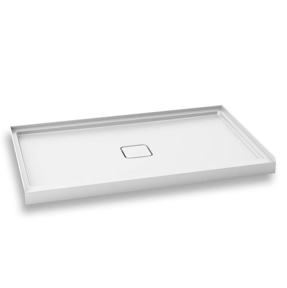 KOVER™ 60x36 Rectangular Acrylic Shower Base 60x36 with Central Drain and Integrated Tiling Flan