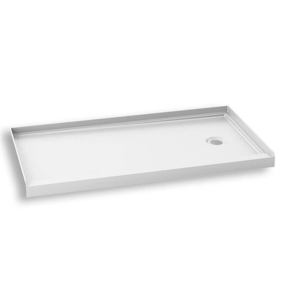 KONCEPT™ 60x32 Rectangular Acrylic Shower Base 60x32 with Right Drain and Integrated Tiling Flan