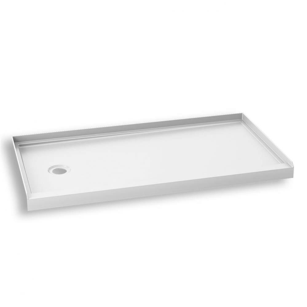 KONCEPT™ 60x32 Rectangular Acrylic Shower Base 60x32 with Left Drain and Integrated Tiling Flang