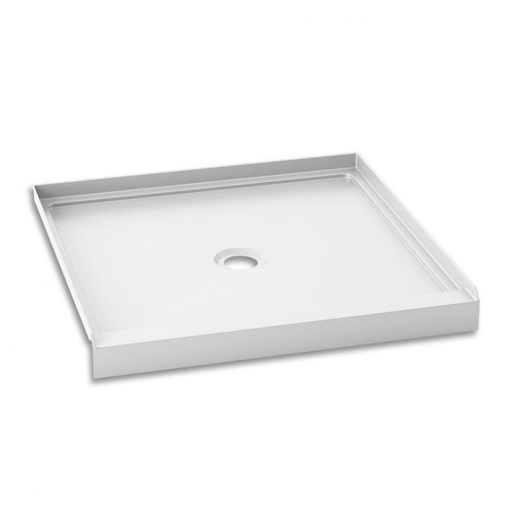 KONCEPT™ 36x36 Square Acrylic Shower Base 36x36 with Central Drain and Integrated Tiling Flanges
