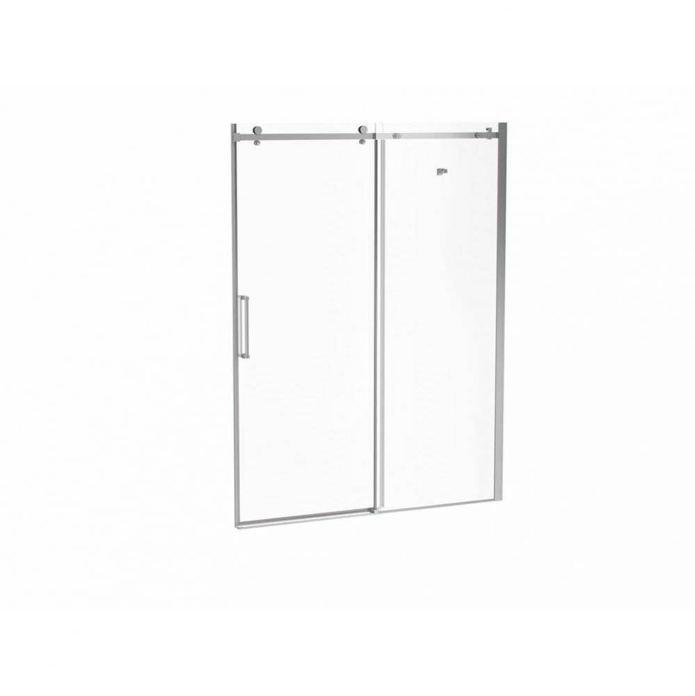 ROLLAX? Alcove Sliding Shower Door 2 Panels 60''x77'' Chrome Clear Duraclean