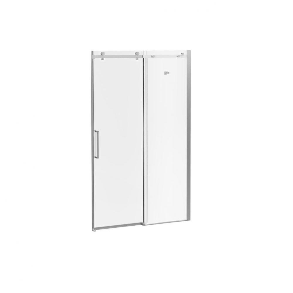 ROLLAX? Alcove Sliding Shower Door 2 Panels 48''x77'' Chrome Clear Duraclean