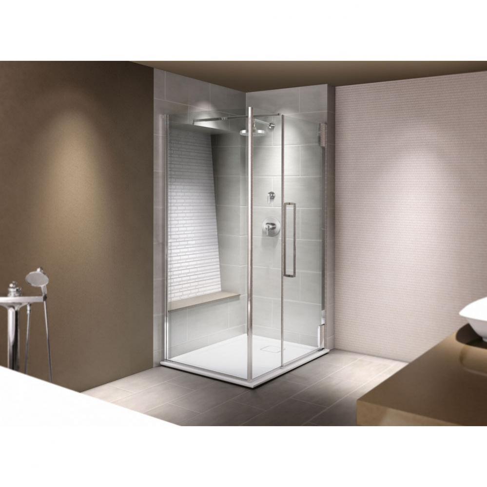KLASS 48''x36''x80'' Pivot corner shower door, right opening,
