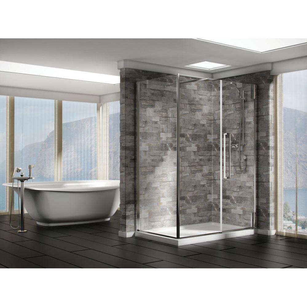 KLASS 60''x36''x80'' Pivot corner shower door, right opening,