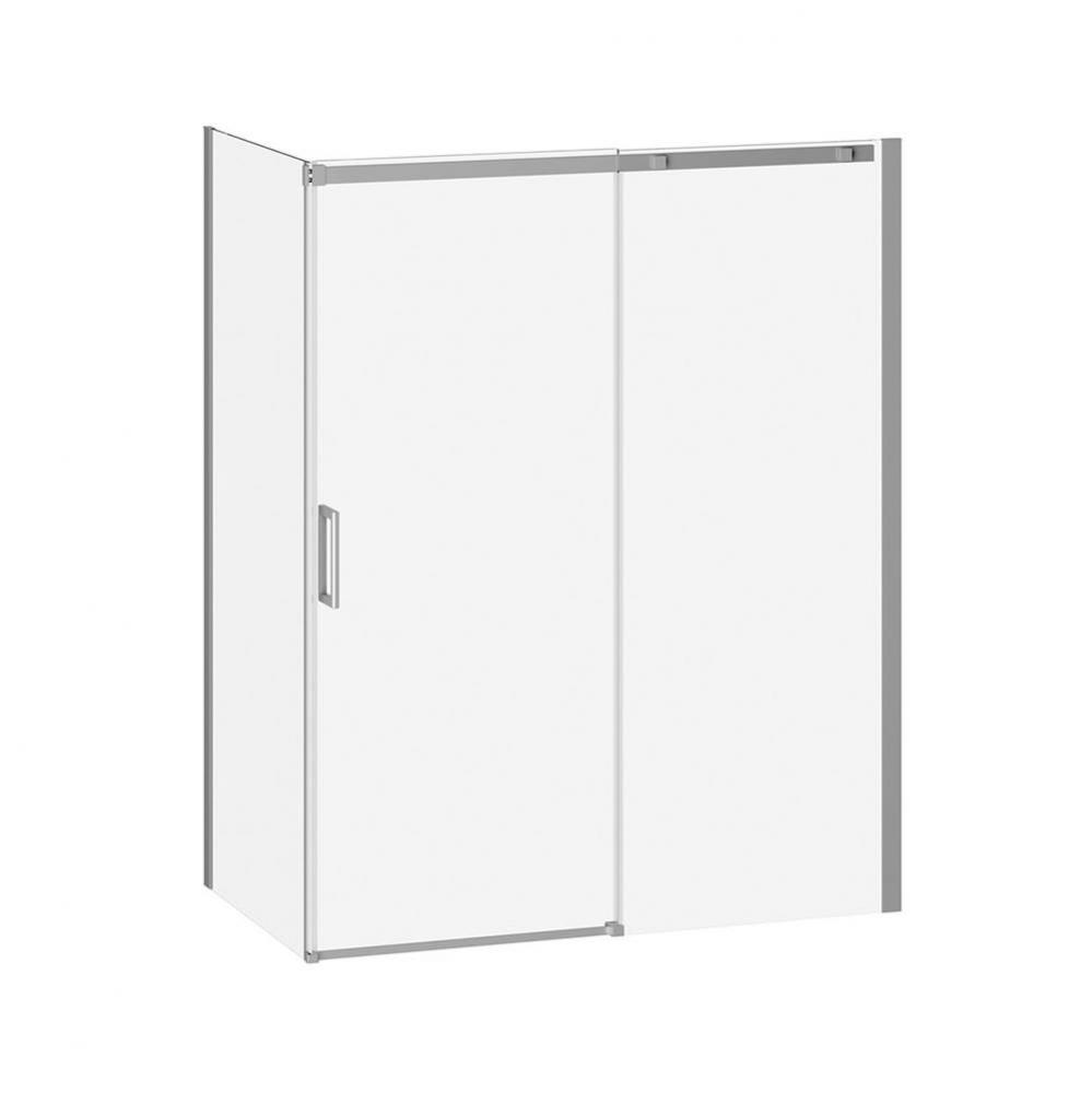VIVIO™ Sliding Shower Door 2 Panels 60''x75'' Chrome Clear Duraclean Glass w