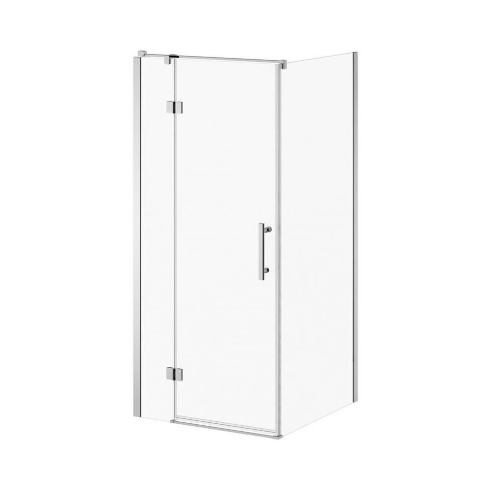 ENKEL™ 6mm 2-Panel Pivot Shower Door with Return Panel 36''x36''x74'&ap