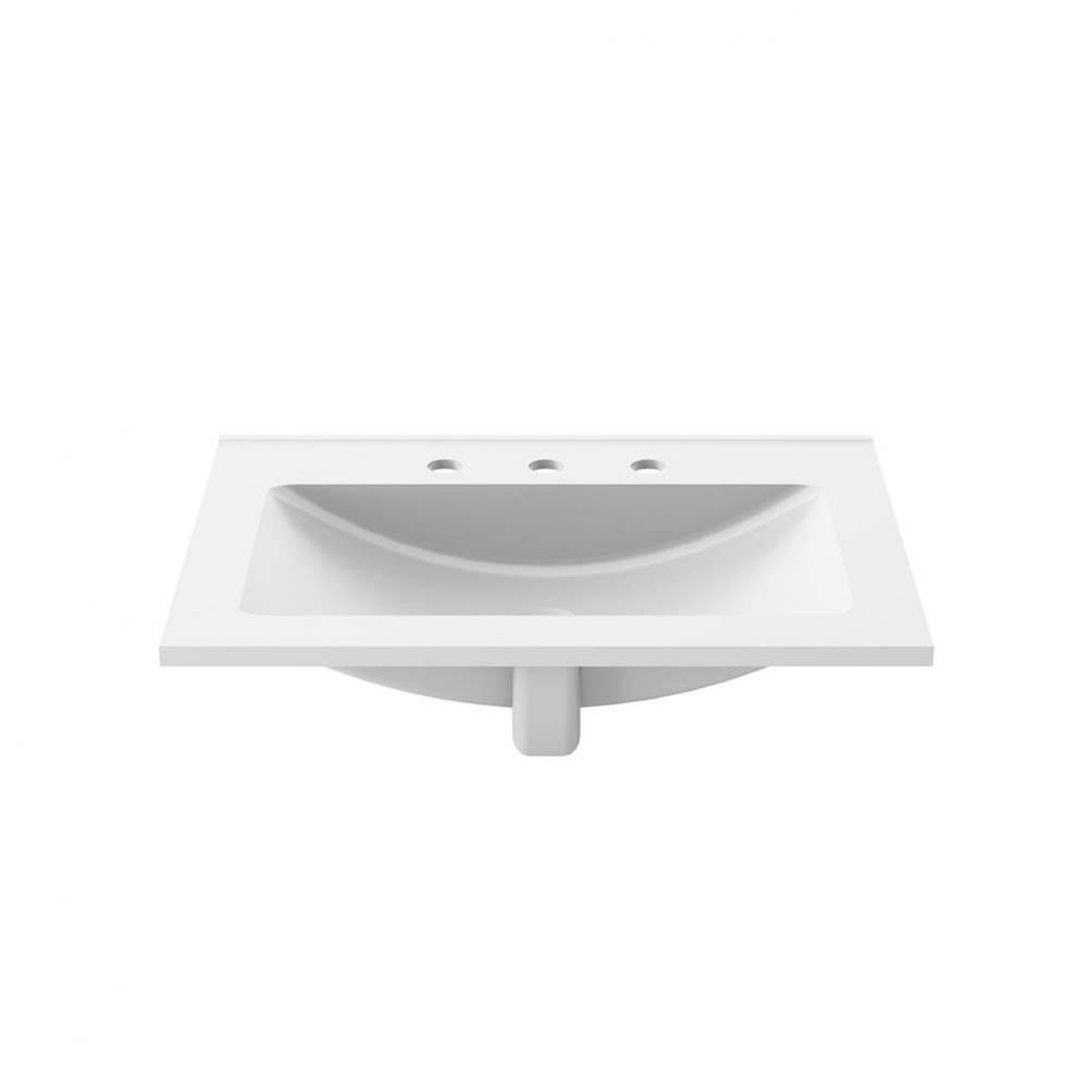 KALM White Castylat Lavatory (3 Holes for Widespread Faucet)