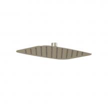 Kalia 102862-120 - Rectangular Rounded Rain Head Shower 12''x8'' 2mm Thick Brushed Nickel PVD