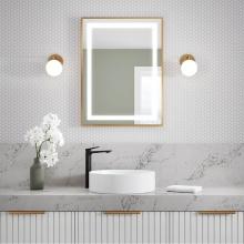 Kalia MR1783-570-180 - EFFECT LED Illuminated Rectangular Mirror with Frosted Strip, Brushed Gold Frame and Touch-Switch