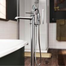 Kalia BF1487-110 - RUSTIK™ Floormount Tub Filler with Handshower Chrome