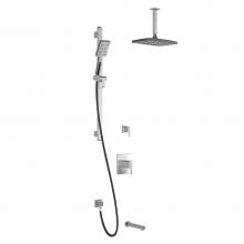 Kalia BF1610-150-201 - GRAFIK™ TG3 PREMIA : Water Efficient Thermostatic Shower System Vertical Ceiling Arm Chrome/Blac