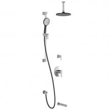 Kalia BF1614-150-001 - KONTOUR™ TG3 : Water Efficient Thermostatic Shower System with Vertical Ceiling Arm Black/Chrome