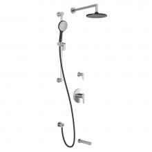 Kalia BF1614-150 - KONTOUR™ TG3 : Water Efficient Thermostatic Shower System with Wallarm Black/Chrome