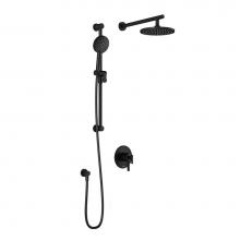 Kalia BF1685-160 - RoundOne™ TCG1  Water Efficient AQUATONIK™ T/P Coaxial Shower System with Wallarm Matte Black