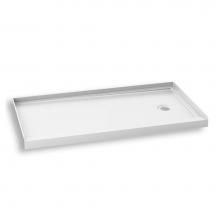 Kalia BW1458-240 - KONCEPT™ 60x30 Rectangular Acrylic Shower Base 60x30 with Right Drain and Integrated Tiling Flan