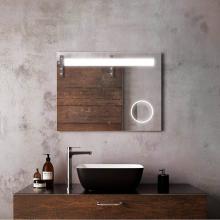 Kalia MR1465-500-001 - EMBLEM Rect. LED Lighting Mirror 32 x 24 With Frosted Horizontal Strip and 3X Magnifying Mirror an
