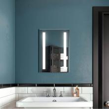 Kalia MR1671-500-001 - BRILIA Rect. LED Lighting Mirror 18 x 26 With Frosted Vertical Bands Within and 2-Tones Touch Swit