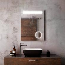 Kalia MR1672-500-001 - EMBLEM Rect. LED Lighting Mirror 24 x 32 With Frosted Horizontal Strip With 3X Magnifying Mirror a