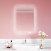 Kalia MR1787-570-001 - CELESTIA Indirect LED Illuminated Rectangular Mirror with Clear Glass Strip and Touch-Switch for C