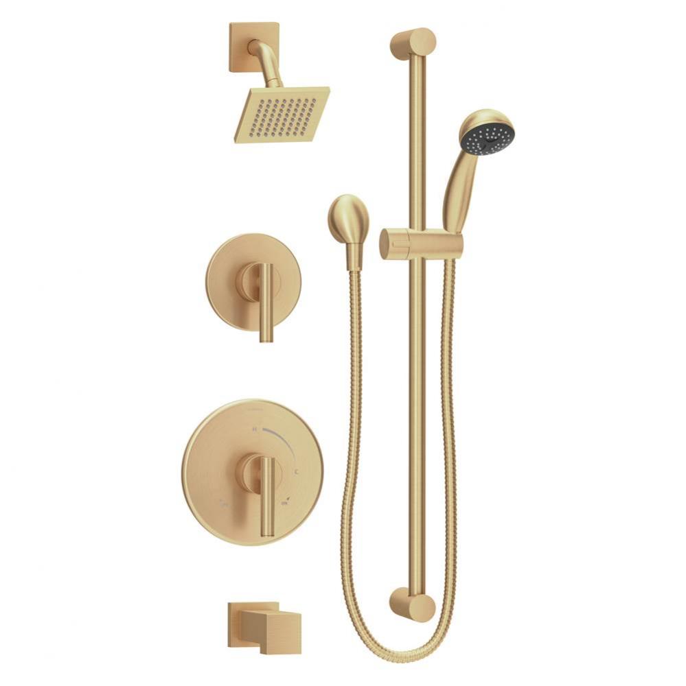 Dia 2-Handle Tub and 1-Spray Shower Trim with 1-Spray Hand Shower in Matte Black (Valves Not Inclu