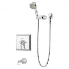 Symmons S-4504-1.5-TRM - Canterbury Single Handle 3-Spray Tub and Hand Shower Trim in Polished Chrome - 1.5 GPM (Valve Not