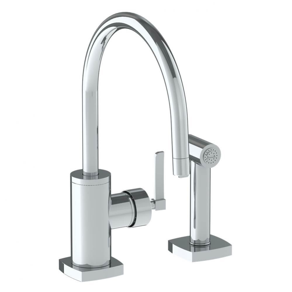 Deck Mounted 2 Hole Kitchen Set - Includes Side Spray. Mixing Valve