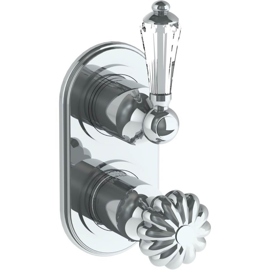 Wall Mounted Mini Thermostatic Shower Trim with built-in control, 3 1/2''