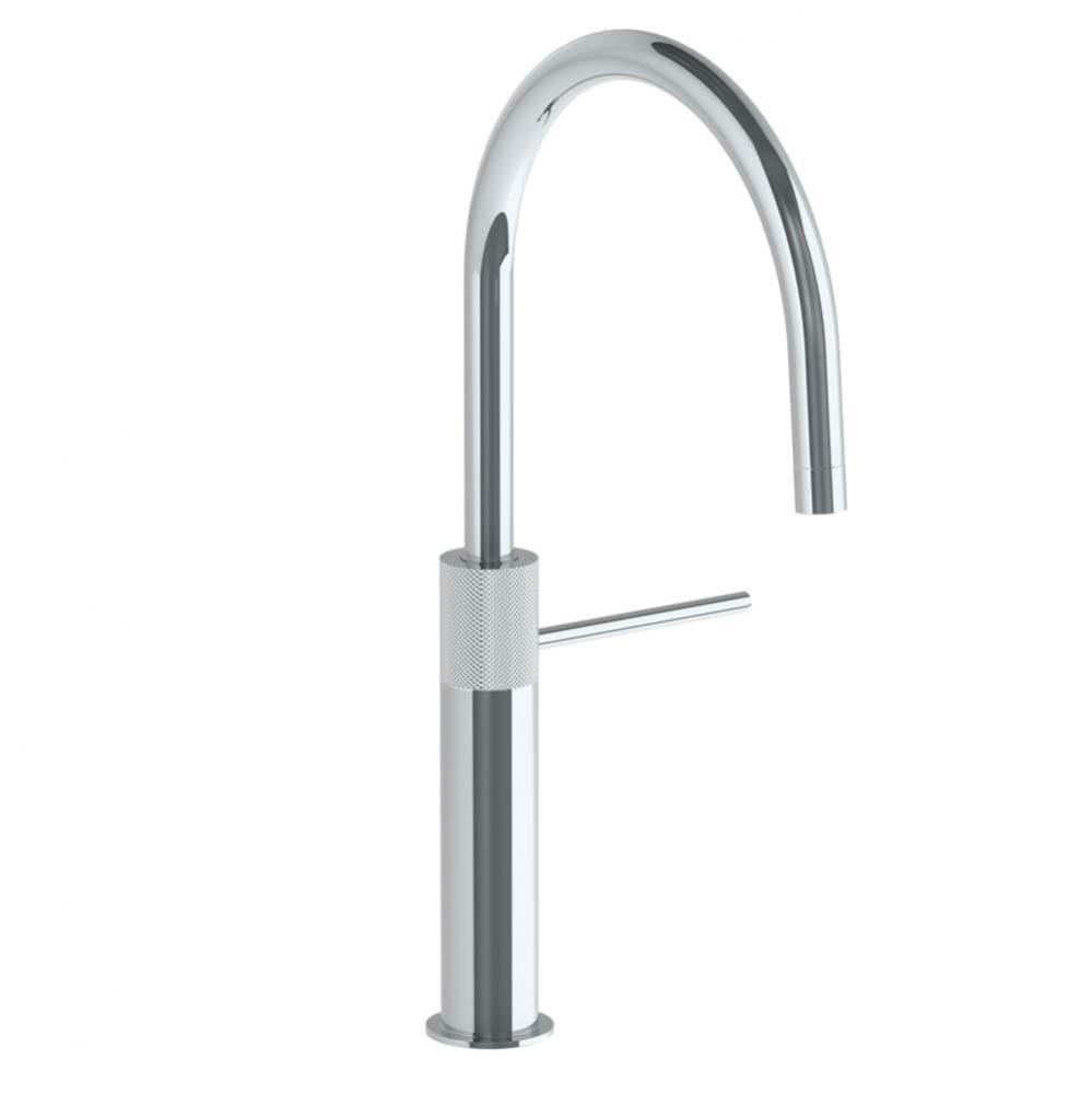 Deck Mounted 1 Hole Gooseneck Kitchen Faucet