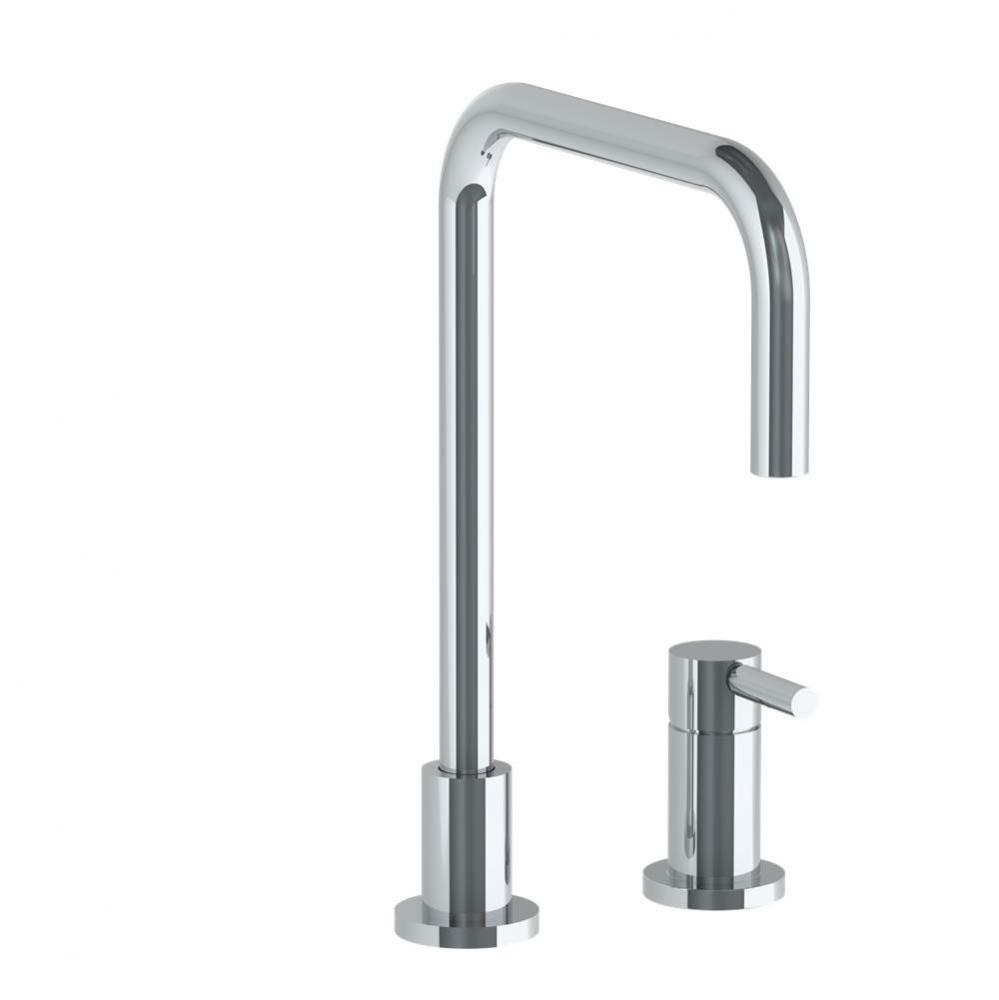 Deck Mounted 2 Hole Square Top Kitchen Faucet