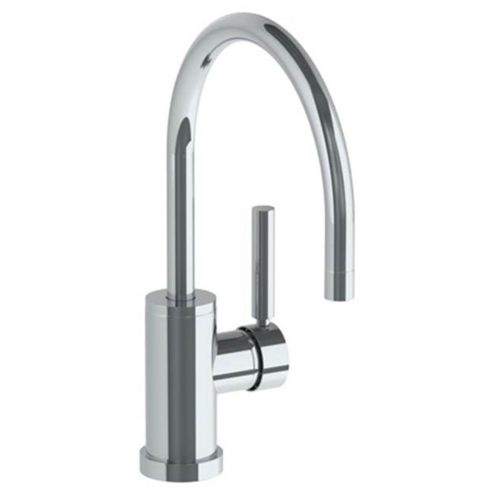 Deck Mounted 1 Hole Gooseneck Kitchen Faucet