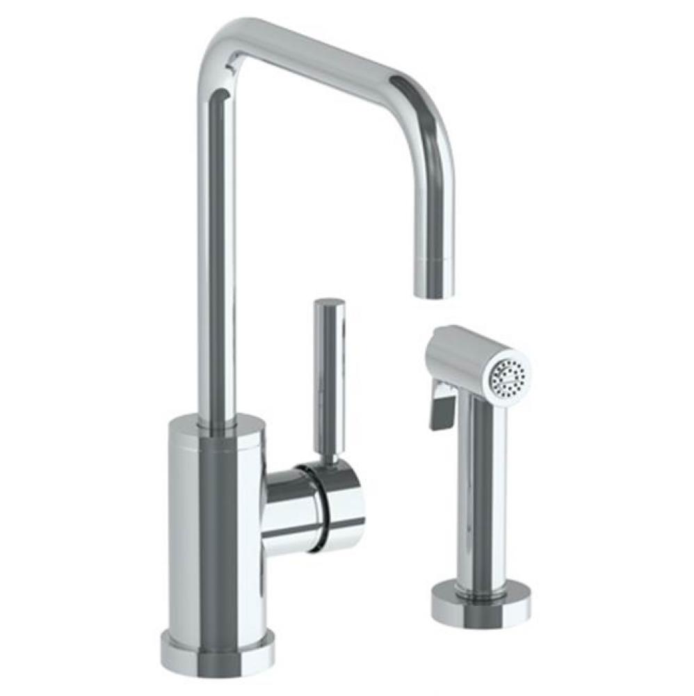 Deck Mounted 2 Hole Square Top Kitchen Set -  Includes Side Spray