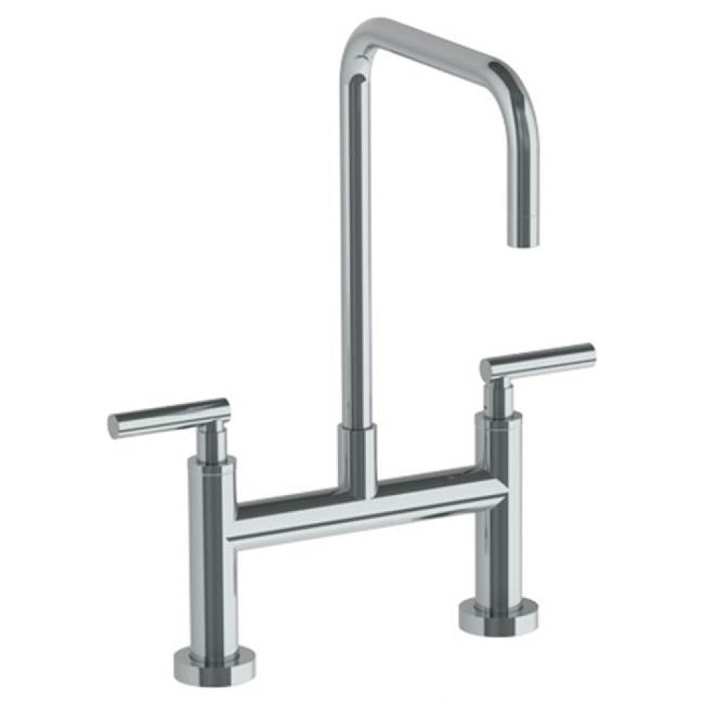 Deck Mounted Bridge Square Top Kitchen Faucet