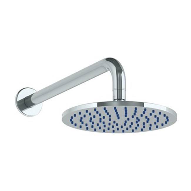 Wall Mounted Showerhead, 8'' dia with 14'' Arm and Flange