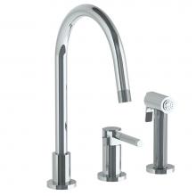 Watermark 111-7.1.3GA-SP4V-PC - Deck Mounted 3 Hole Gooseneck Kitchen Set -  Includes Side Spray