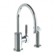 Watermark 111-7.4G-SP4-PC - Deck Mounted 2 Hole Gooseneck Kitchen Set - Includes Side Spray