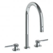 Watermark 111-7PG2-SP4-PC - Deck Mounted 3 Hole Gooseneck Kitchen Faucet with Pull Down Spray