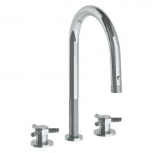 Watermark 111-7PG2-SP5-PC - Deck Mounted 3 Hole Gooseneck Kitchen Faucet with Pull Down Spray